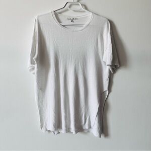 Oak + Fort Semi-sheer white oversized top super soft Sz small